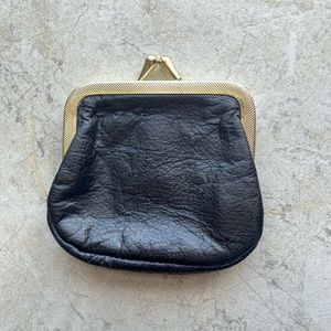 Black Leather XS Snap Mini Bag